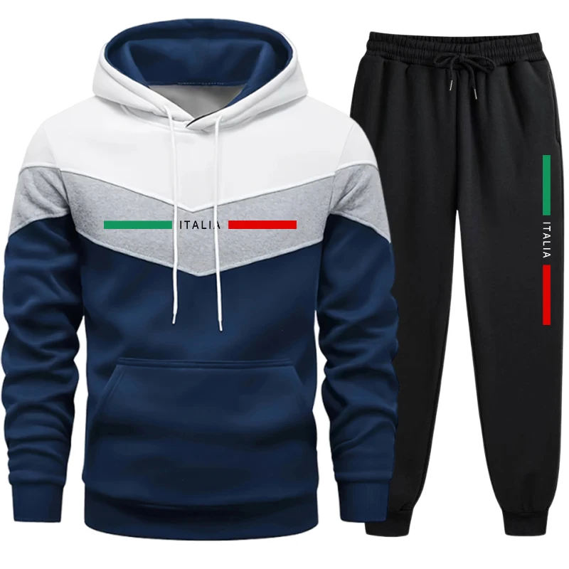 Quality Winter Clothing - Men's Hoodie Tracksuit Quality Casual Tricolor