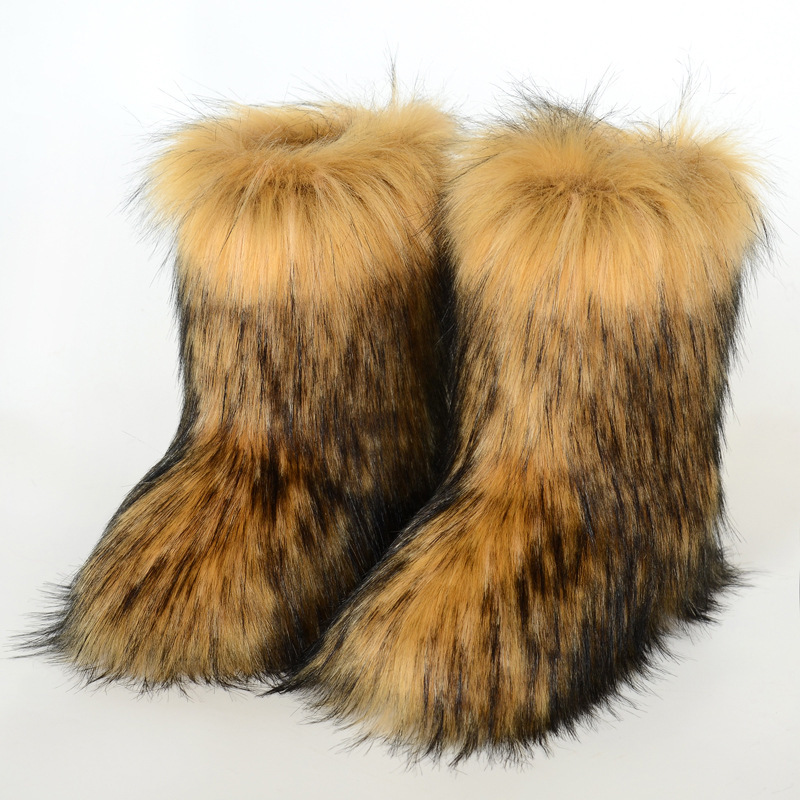 Snow Boot Fur Lined - Women Mid Tube Winter Snow Boots,
