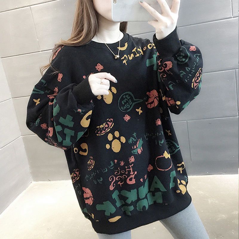Winter Clothing Trends 2025 Women'S - Casual Printed Loose Women's Sweatshirts Y2k