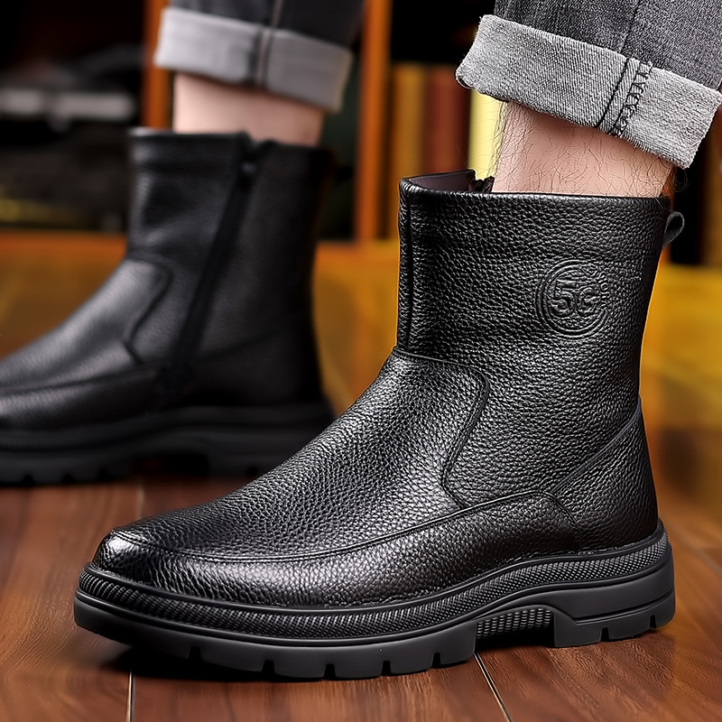 Mens High Top Leather Snow Boo - огляд і ціна Snow Boot Fur Lined