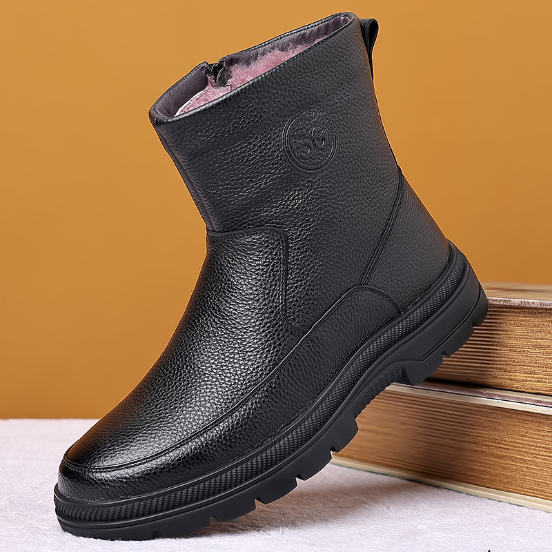 Mens High Top Leather Snow Boo - огляд і ціна Snow Boot Fur Lined