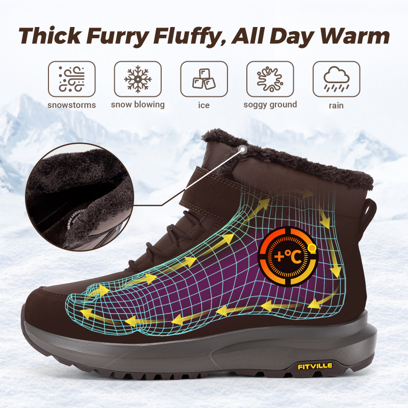 FitVille Mens Winter Boots Wid - огляд і ціна Snow Boot Fur Lined
