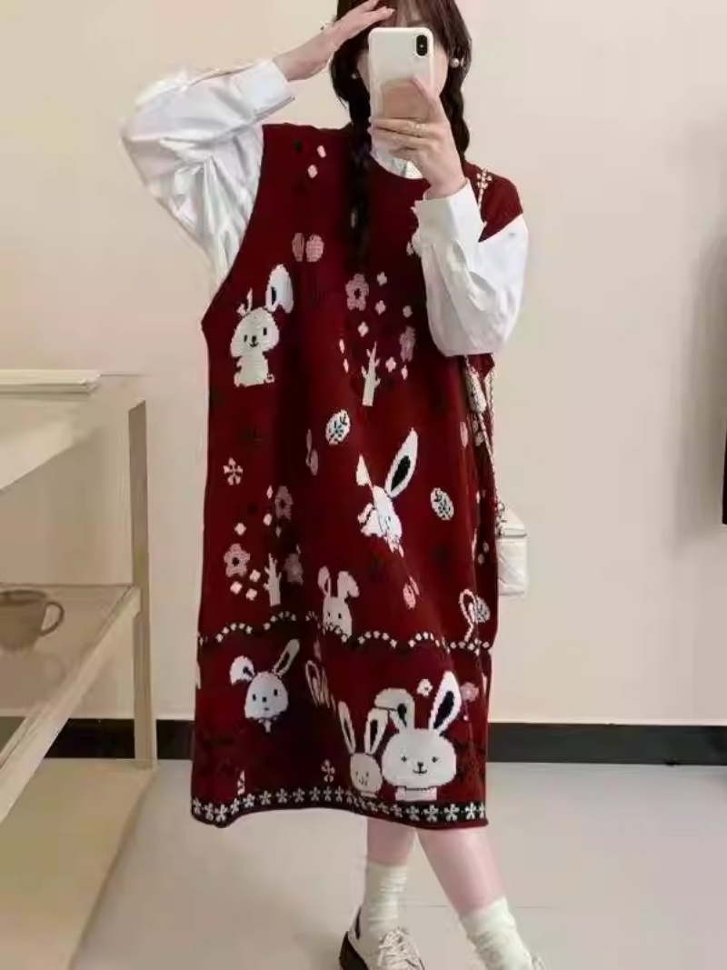 Lazy Cartoon Sweater Vest Dres - огляд і ціна Winter Clothing Trends 2025 Women'S