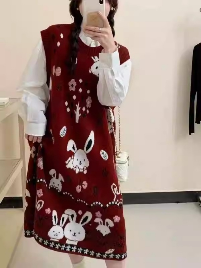 Lazy Cartoon Sweater Vest Dres - огляд і ціна Winter Clothing Trends 2025 Women'S