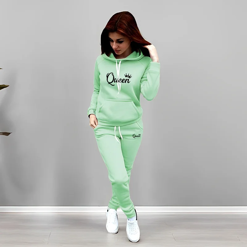 Womens Tracksuit Queen Letter  - огляд і ціна Quality Winter Clothing
