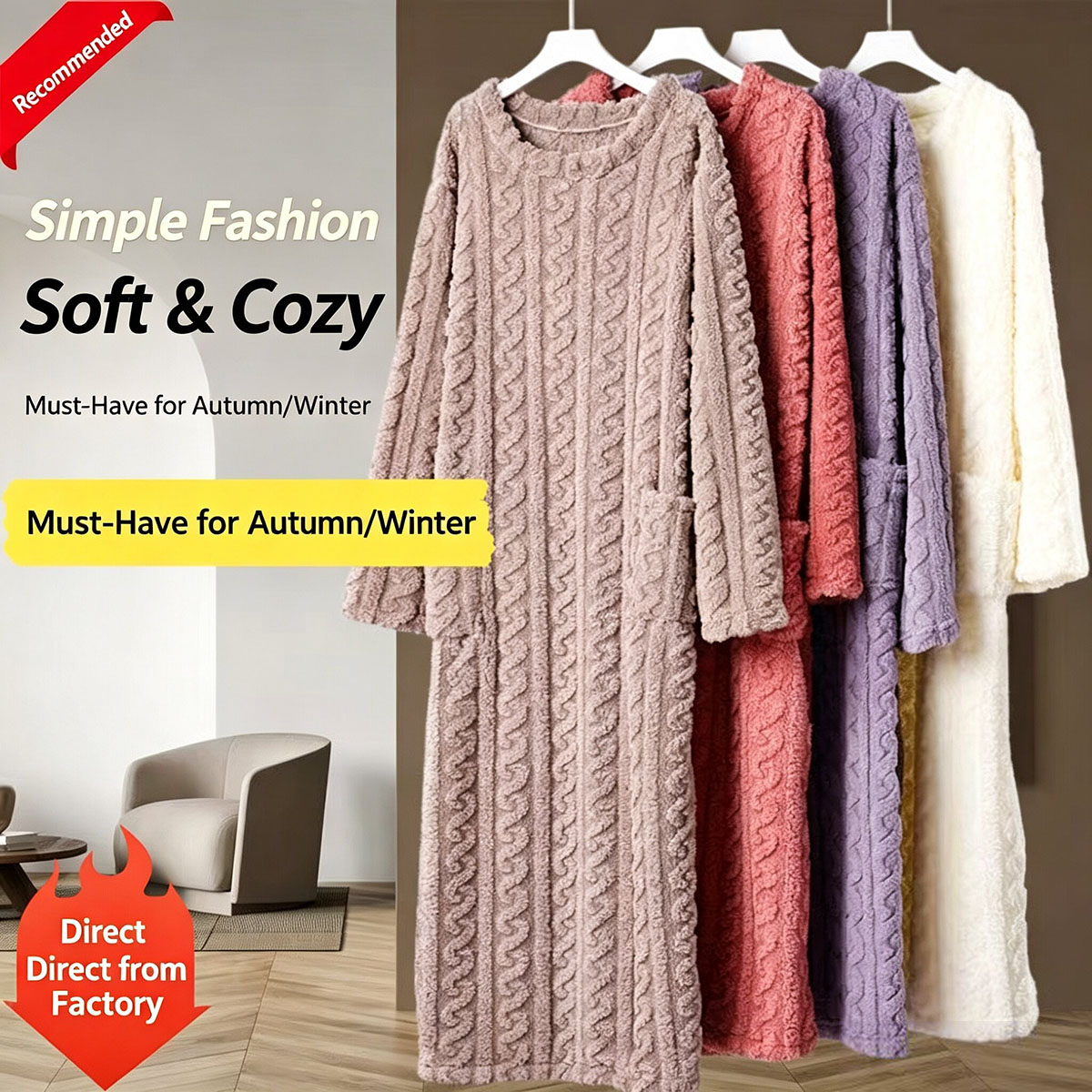 Winter Coral Velvet Nightgown, - огляд і ціна Winter Clothing Deals