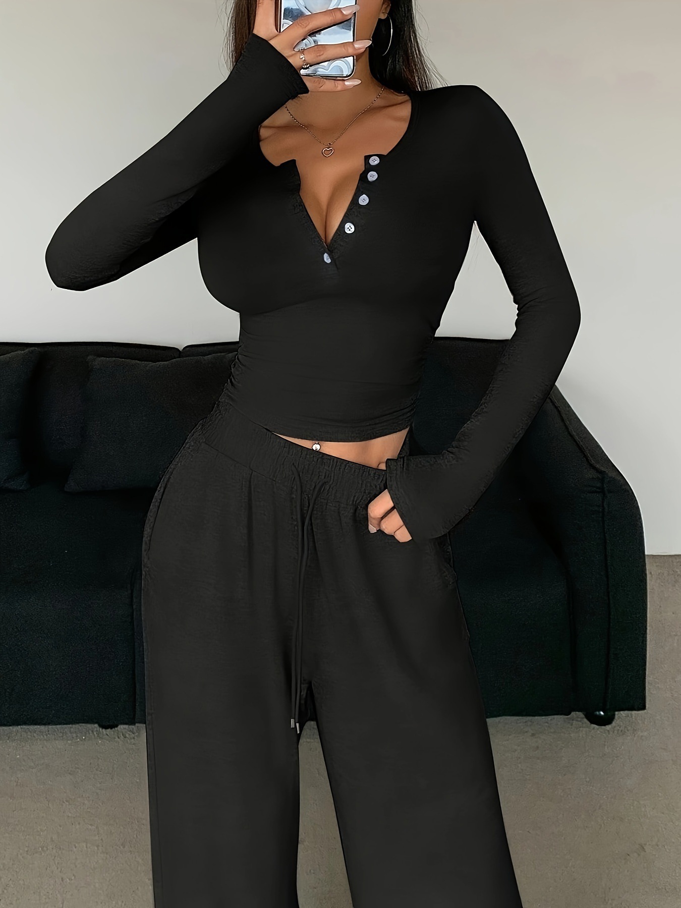 Solid Color Pant Sets Autumn W - огляд і ціна Winter Clothing Deals