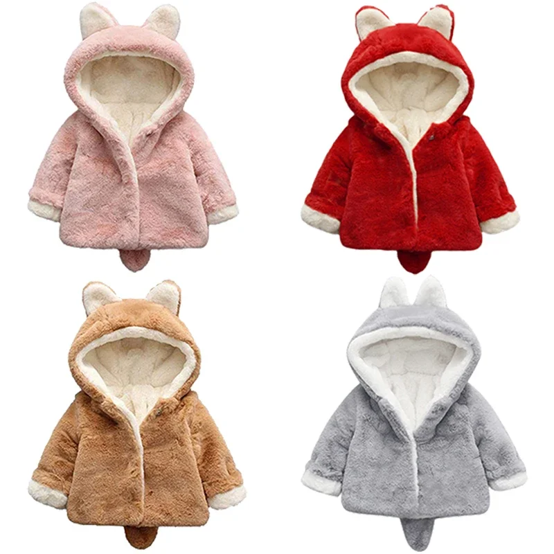 Cute Cat Ears Plush Baby Jacke - огляд і ціна Winter Clothing For Babies