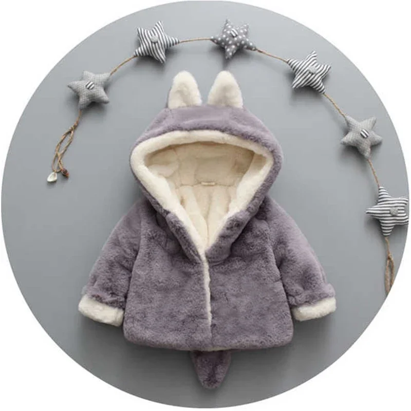 Cute Cat Ears Plush Baby Jacke - огляд і ціна Winter Clothing For Babies