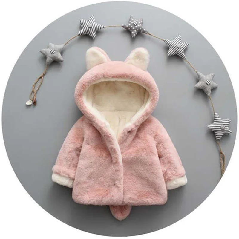 Cute Cat Ears Plush Baby Jacke - огляд і ціна Winter Clothing For Babies