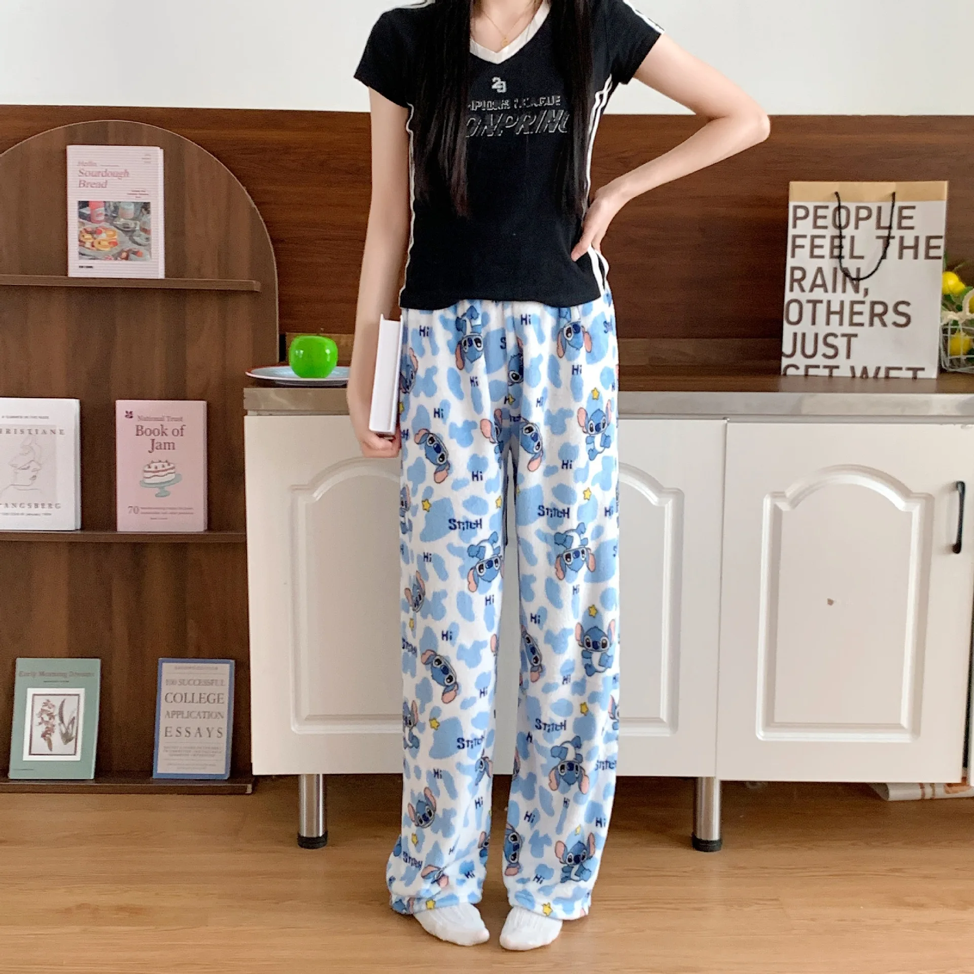 Cartoon Stitch Flannel Pajamas - огляд і ціна Winter Clothing Deals